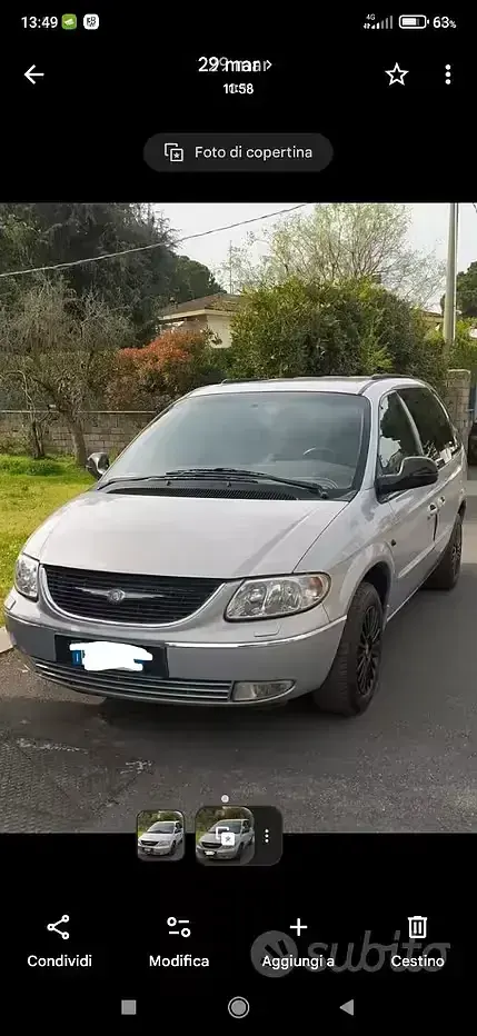 Usata Chrysler Voyager 174 CV (127 kW) 2001 Grigio Monovolume