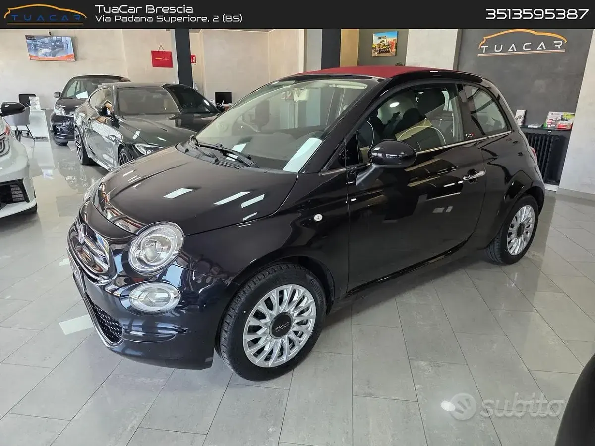 Usata Fiat 500C Mirror 69 CV (50 kW) 2018 Nero Cabrio