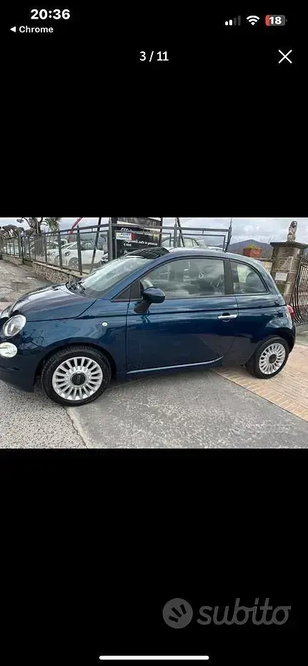 Usata Fiat 500 Lounge 80 CV (58 kW) 2018 Bluazzurro Berlina