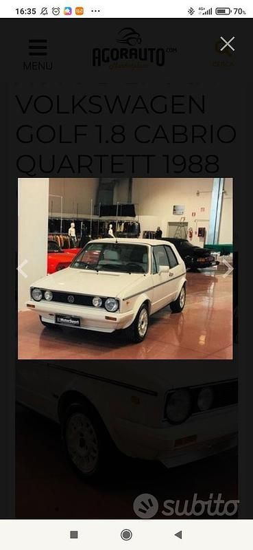 Usata VW Golf Cabriolet 1988 Bianco Cabrio