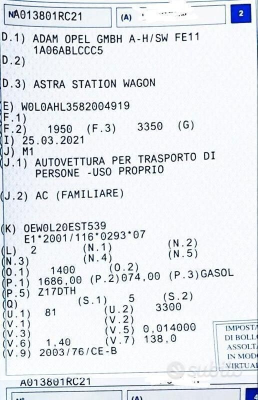 Occasion Opel Astra 101 ch (74 kW) 2008 Noir Break