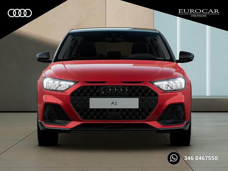 Nuova Audi A1 Design 116 CV (85 kW) 2025 Rosso progressivo metallizzato nero mito Berlina