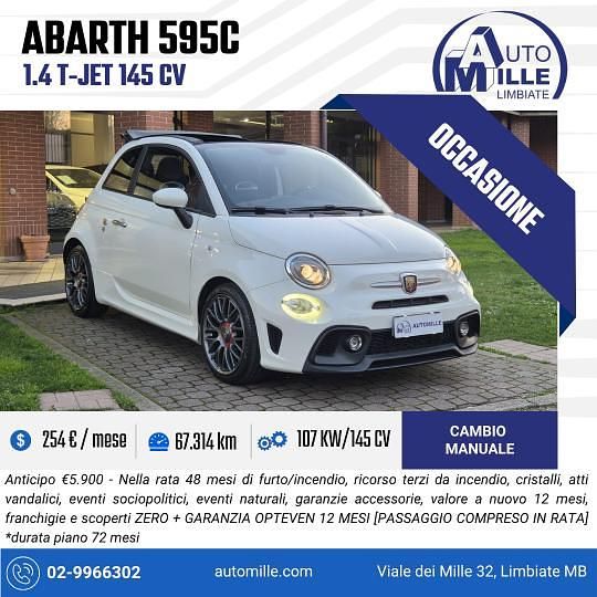 Usata Abarth 595C 145 CV (106 kW) 2017 Bianco Cabrio