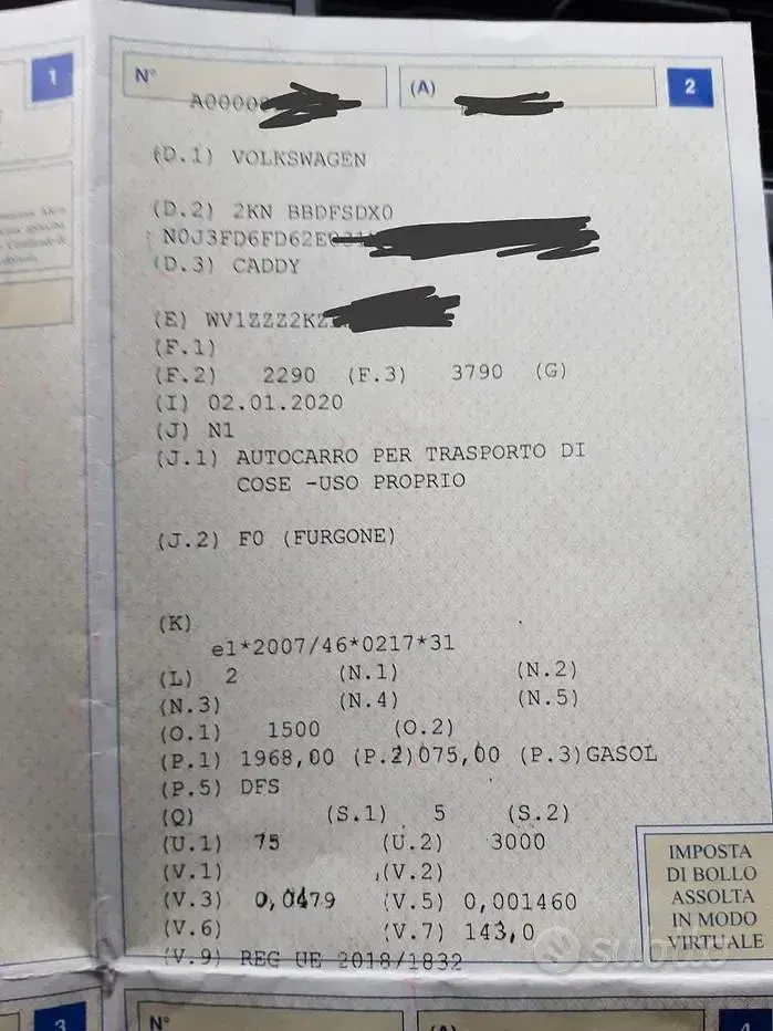 Usata VW Caddy 2020 Monovolume