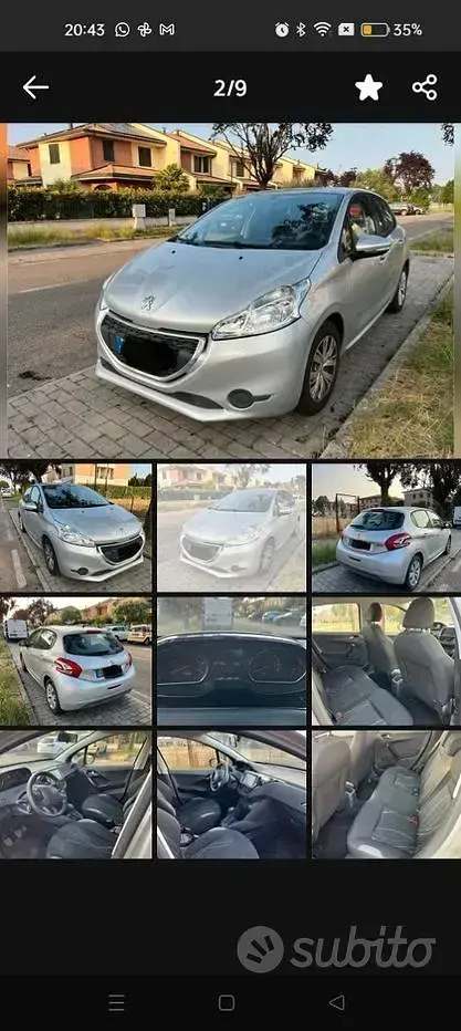 Usata Peugeot 208 82 CV (60 kW) 2013 Grigio Utilitaria
