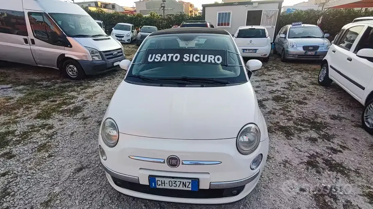 Usata Fiat 500 100 CV (73 kW) 2010 Bianco Cabrio
