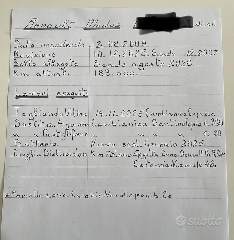 Usata Renault Modus 86 CV (63 kW) 2009 Bianco Monovolume