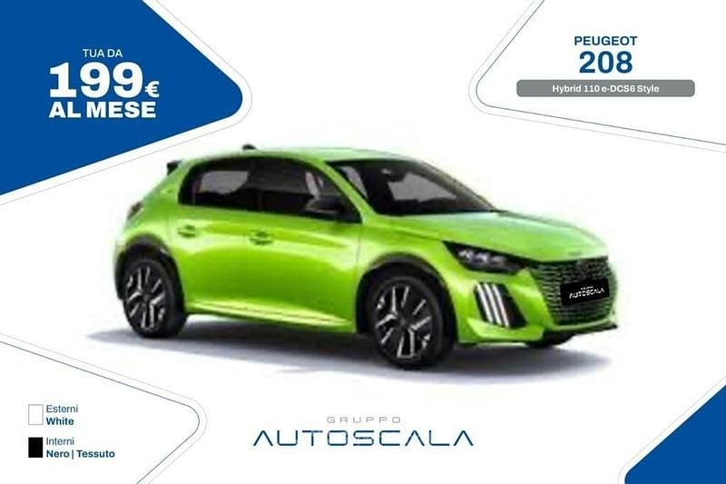 Nuova Peugeot 208 Style 110 CV (80 kW) 2026 Argento Utilitaria
