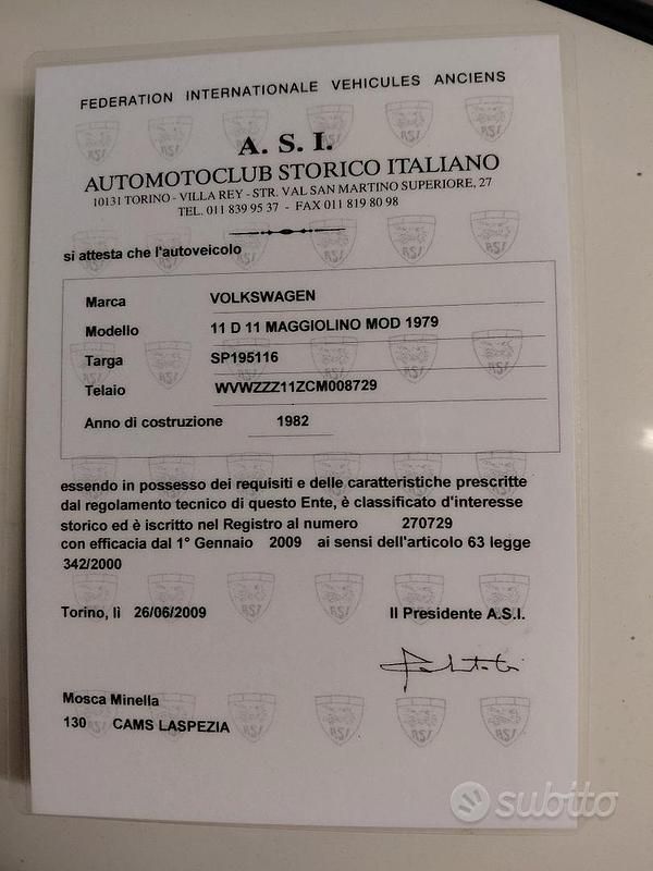 Usata VW Beetle 1982 Bianco Utilitaria