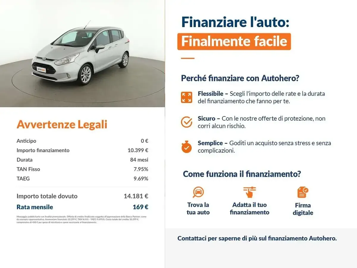 Begagnad Ford B-MAX Titanium 75 HK (55 kW) 2017 Silver Minibuss