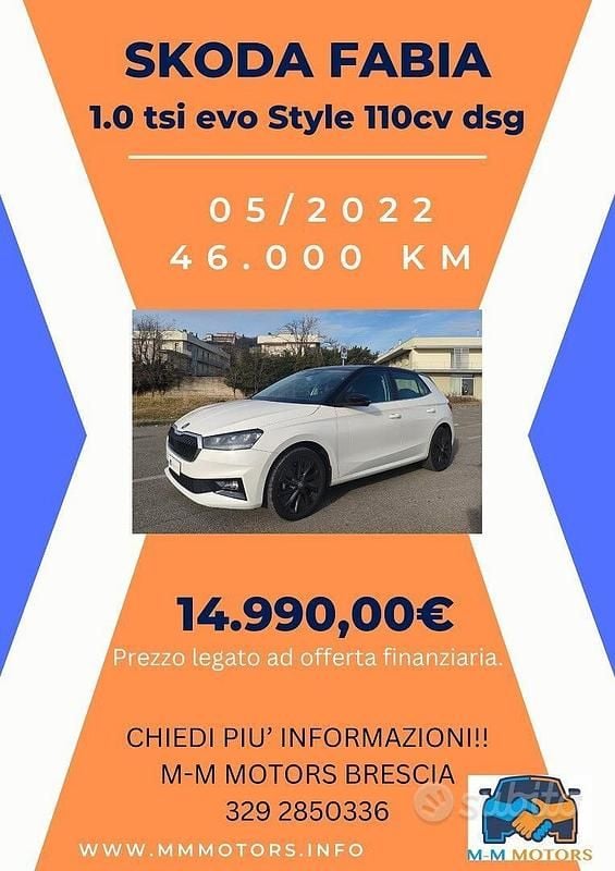 Usata Skoda Fabia Style 110 CV (80 kW) 2022 Bianco Utilitaria