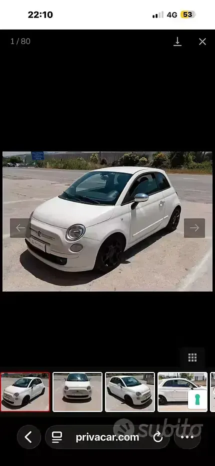 Usata Fiat 500 75 CV (55 kW) 2008 Bianco Berlina