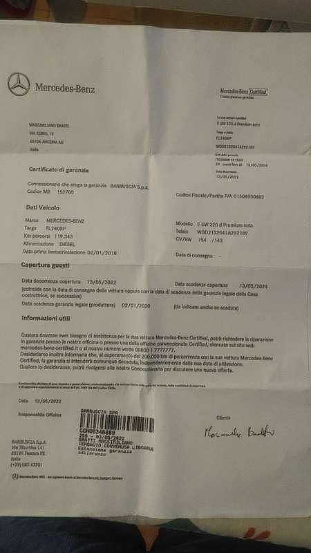 Usata Mercedes E220 Premium Plus 194 CV (142 kW) 2018 Station wagon