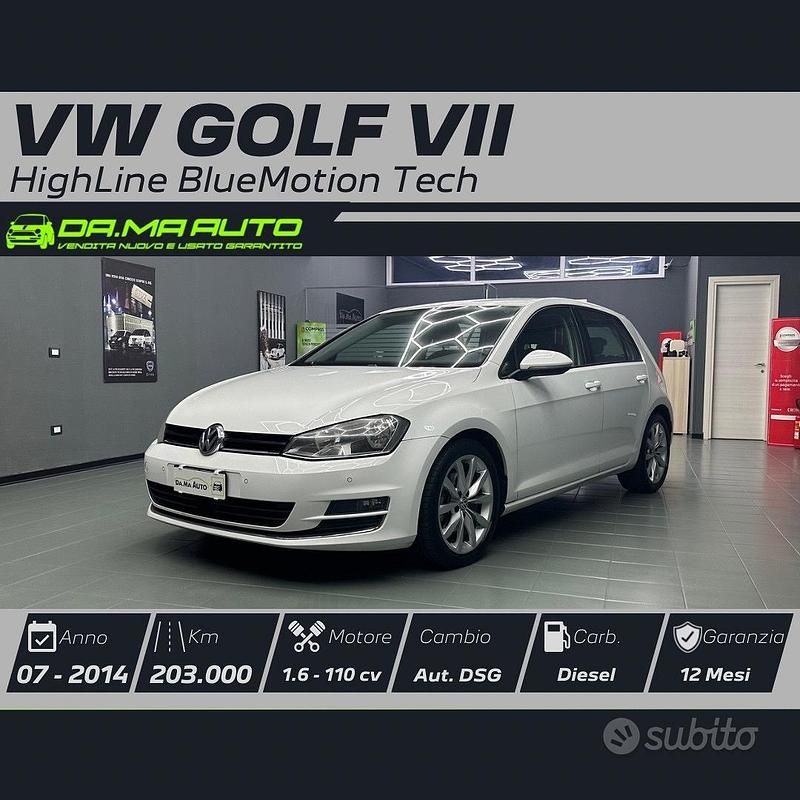 Usata VW Golf VII Highline 110 CV (80 kW) 2014 Bianco Berlina