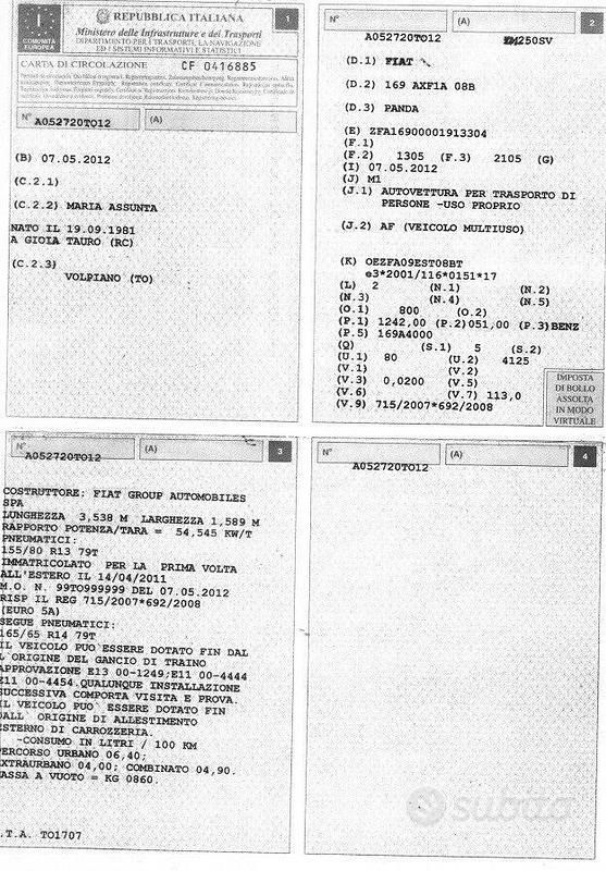 Usata Fiat Panda Dynamic 69 CV (50 kW) 2011 Nero Berlina