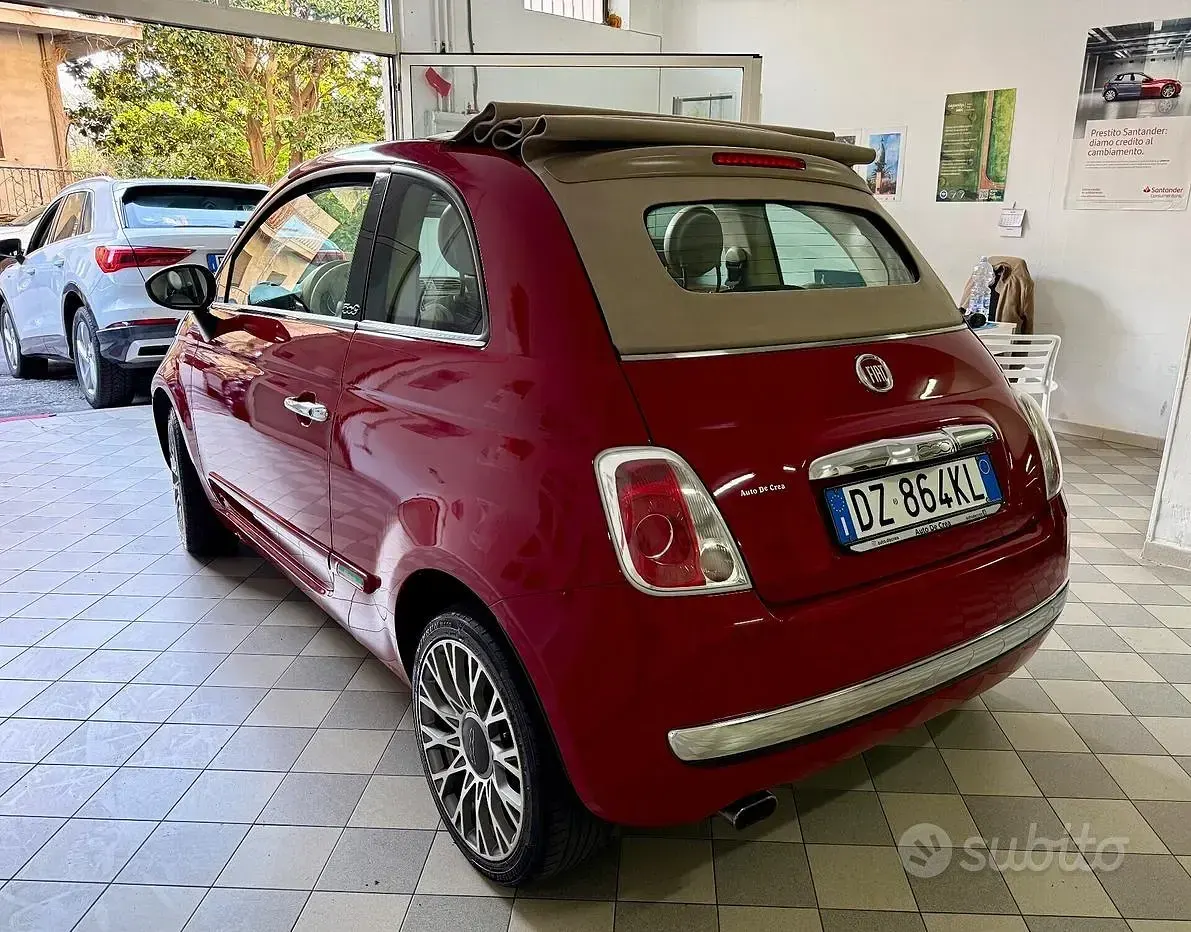 Usata Fiat 500C Lounge 70 CV (51 kW) 2010 Rosso Cabrio