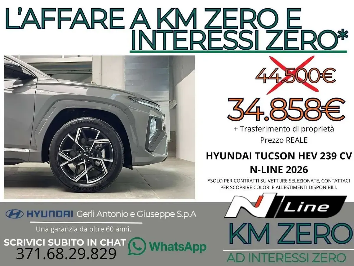 Nuova Hyundai Tucson N Line 179 CV (131 kW) 2026 Shadow grey SUV