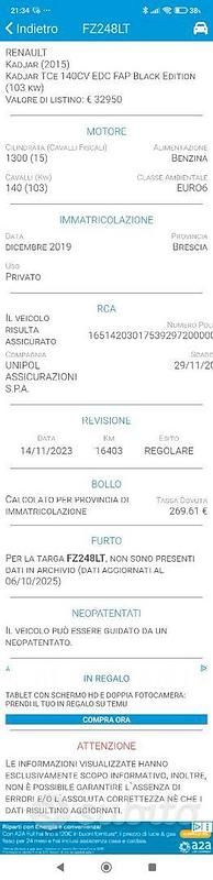 Usata Renault Kadjar Black Edition 140 CV (102 kW) 2019 Nero SUV