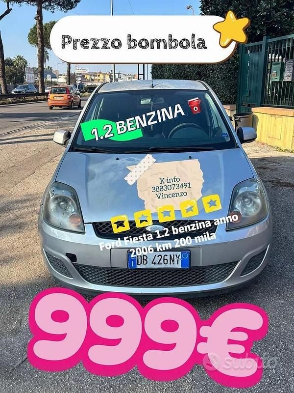 Grigio Usata 2006 Ford Fiesta Ghia Tre volumi | 999 € (Super prezzo) - Immagine 1/4