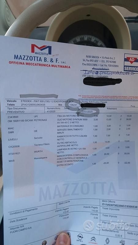Begagnad Fiat 500 Easy 69 HK (50 kW) 2013 Vit Sedan