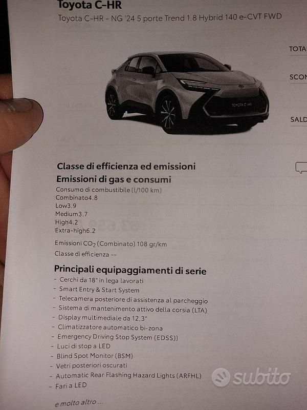 Second-hand Toyota C-HR Trend 98 CP (72 kW) 2024 Gri SUV