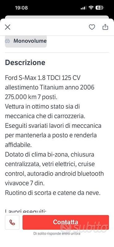 Usata Ford S-MAX 125 CV (91 kW) 2006 Grigio Monovolume
