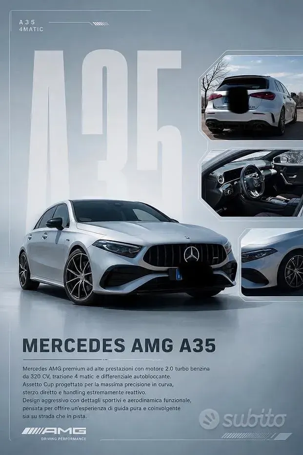 Usata Mercedes A35 AMG AMG 306 CV (225 kW) 2024 Grigio Coupé