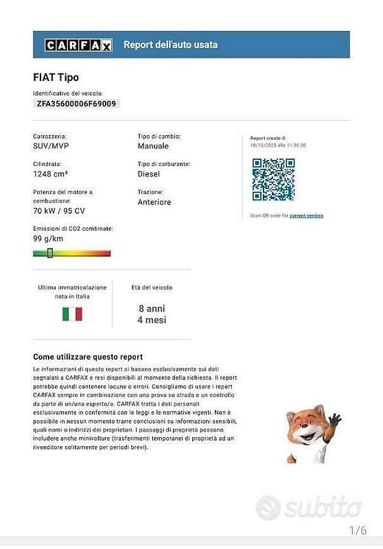 Usata Fiat Tipo Lounge 95 CV (69 kW) 2017 Blu Berlina