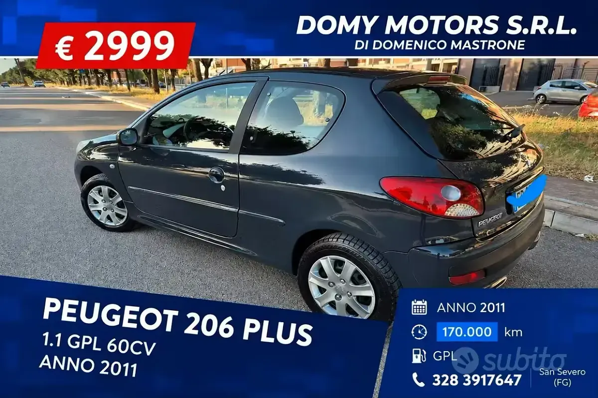Usata Peugeot 206 60 CV (44 kW) 2011 Berlina
