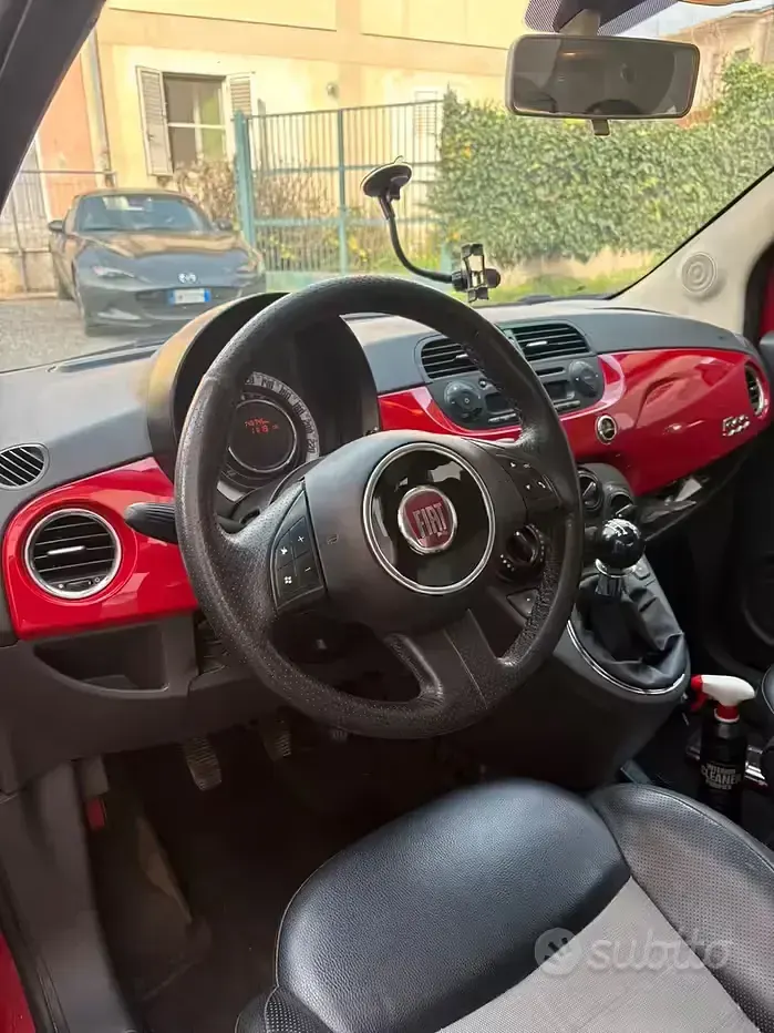 Usata Fiat 500 75 CV (55 kW) 2009 Rosso Cabrio