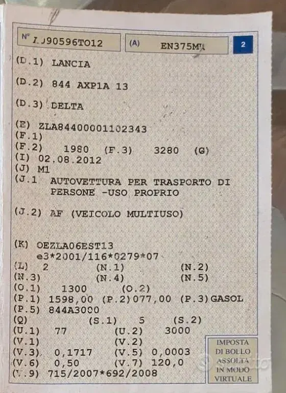 Usata Lancia Delta 95 CV (69 kW) 2012 Bianco Utilitaria