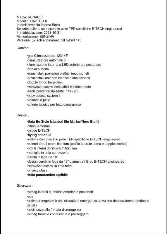 Usata Renault Captur Engineered 145 CV (106 kW) 2023 Blu/azzurro SUV