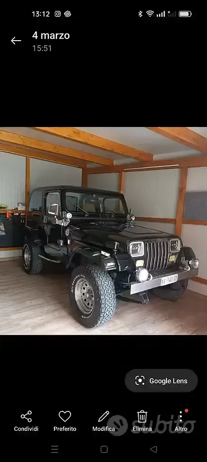 Usata Jeep Wrangler 1996 Nero