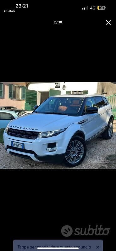 Usata Land Rover Range Rover evoque Prestige 150 CV (110 kW) 2011 Bianco SUV