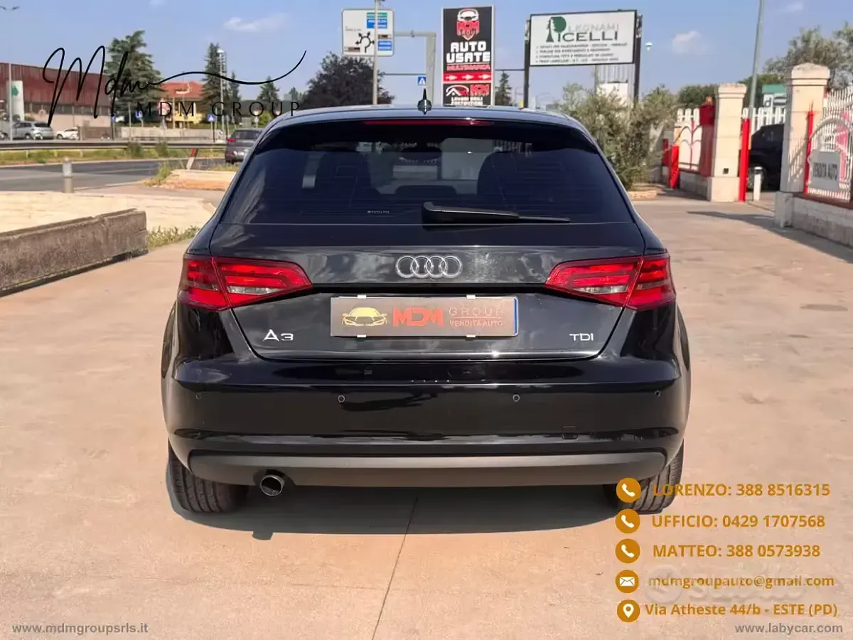 Usata Audi A3 Attraction 110 CV (80 kW) 2015 Nero Berlina