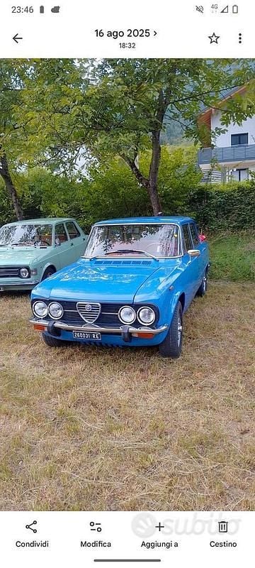 Usata Alfa Romeo Giulia Super 1970 Blu Berlina