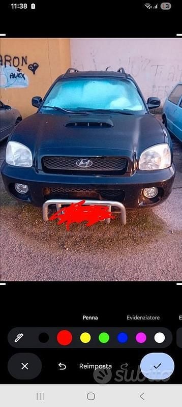 Usata Hyundai Santa Fe 112 CV (82 kW) 2002 Nero SUV