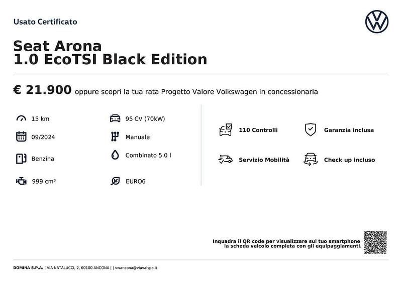 Usata Seat Arona Black Edition 95 CV (69 kW) 2024 Argento SUV