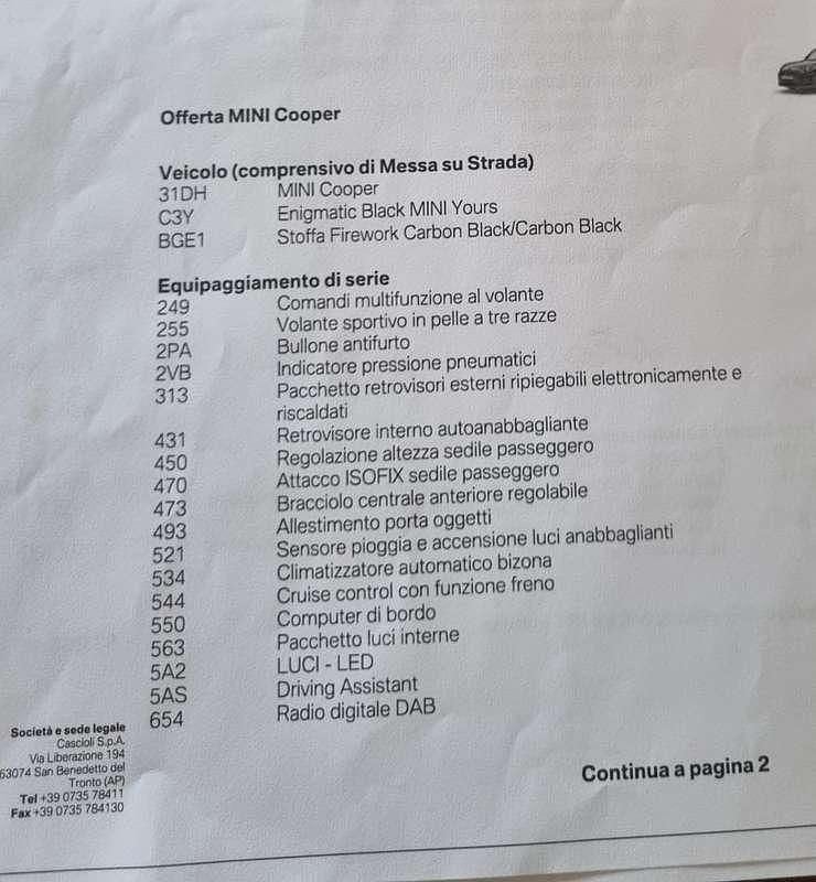 Usata Mini Cooper 136 CV (100 kW) 2023 Nero Utilitaria