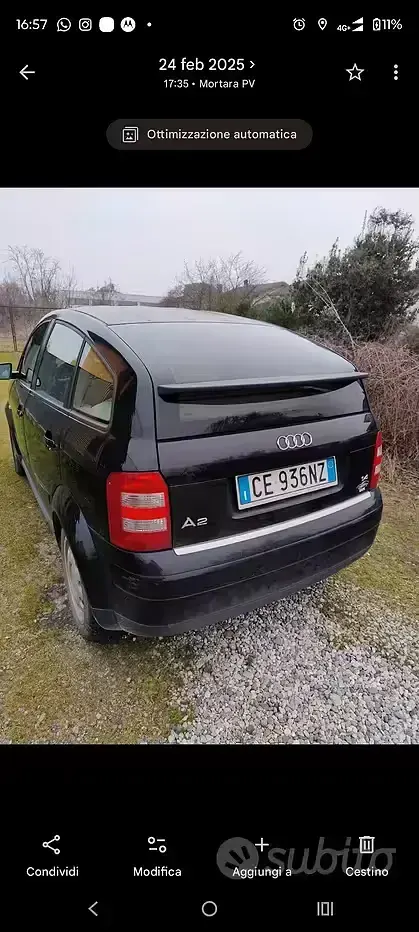 Usata Audi A2 75 CV (55 kW) 2004 Nero Utilitaria