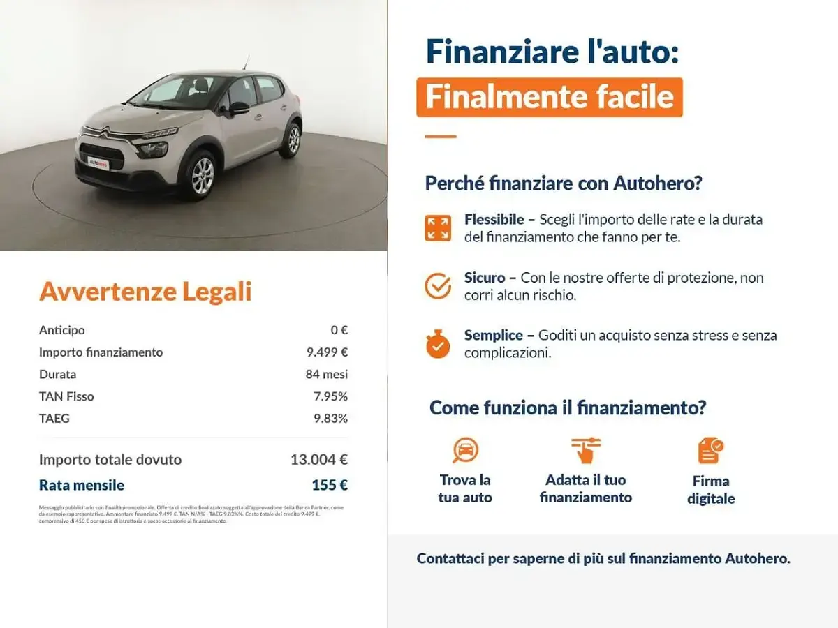 Usata Citroën C3 Feel 83 CV (61 kW) 2020 Beige Utilitaria
