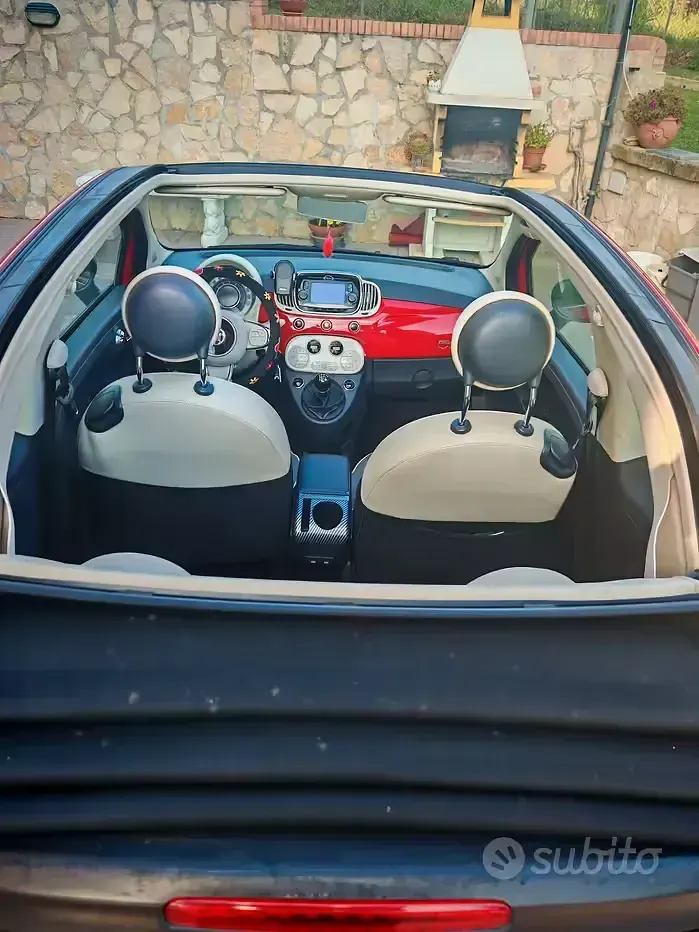 Usata Fiat 500 69 CV (50 kW) 2017 Rosso Cabrio