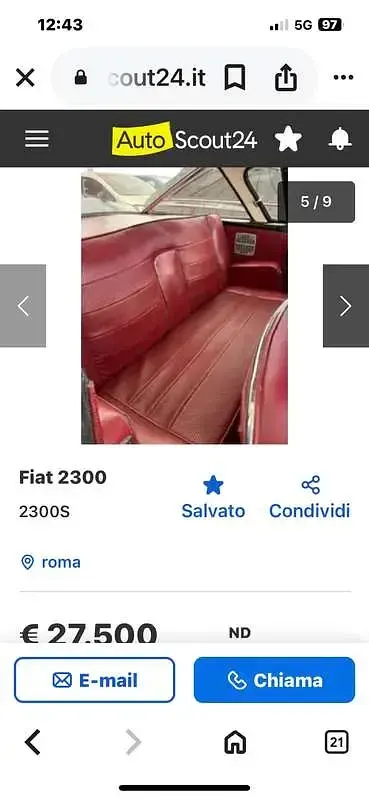 Usata Fiat 2300 1964 Argento Coupé