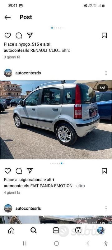 Usata Fiat Panda 69 CV (50 kW) 2010 Grigio Utilitaria