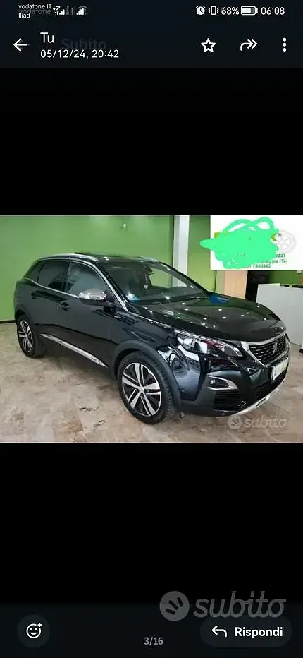 Usata Peugeot 3008 GT 177 CV (130 kW) 2018 Nero SUV