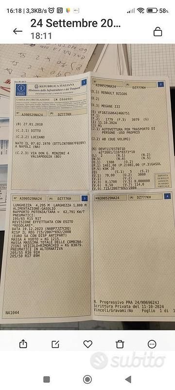 Usata Renault Mégane 110 CV (80 kW) 2010 Bianco Berlina