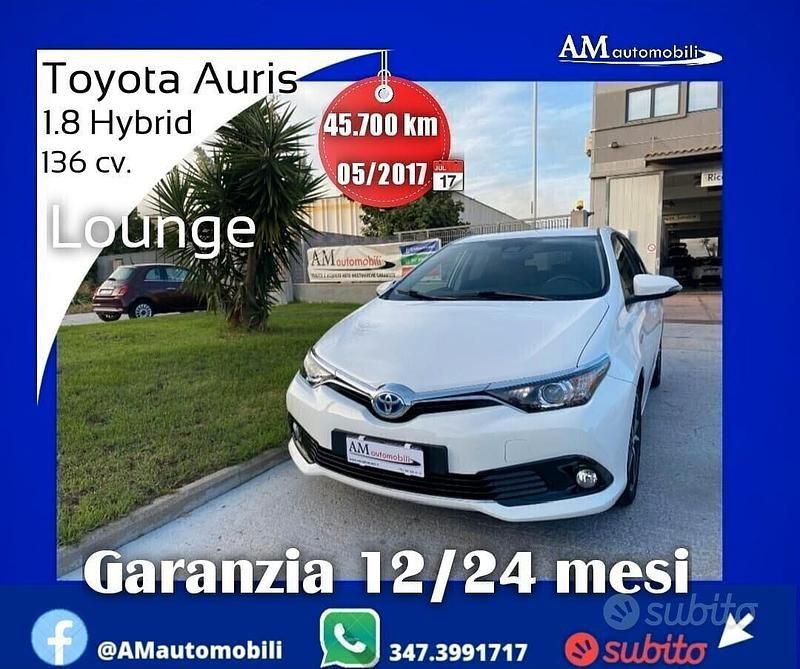 Usata Toyota Auris Hybrid Lounge 136 CV (100 kW) 2017 Bianco Berlina