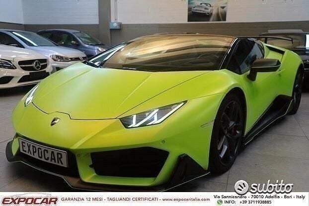 Usata Lamborghini Huracán 610 CV (448 kW) 2019 Verde Cabrio