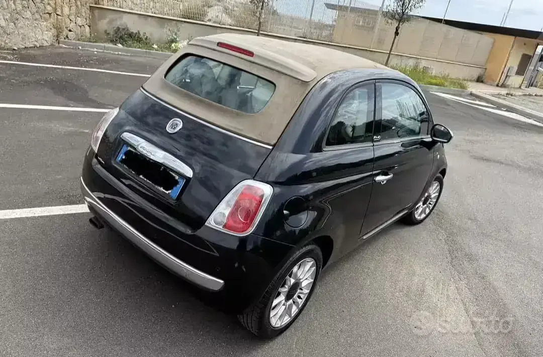 Usata Fiat 500 75 CV (55 kW) 2010 Nero Cabrio