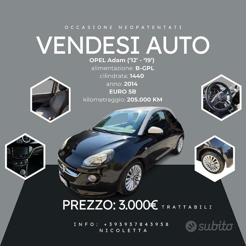 Usata Opel Adam Glam 87 CV (63 kW) 2014 Nero Utilitaria
